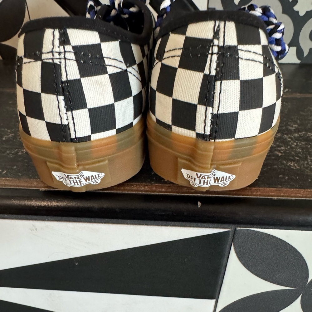 Vans classic Checkered Sneakers😎Black and White with cool laces-unisex,zoom in: - Picture 7 of 9